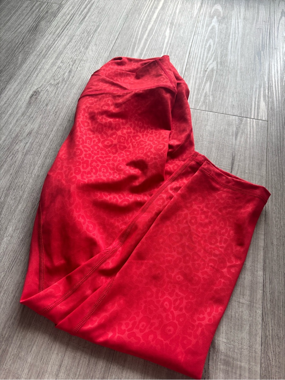 ZYIA Active Bright Red Leopard Print Leggings